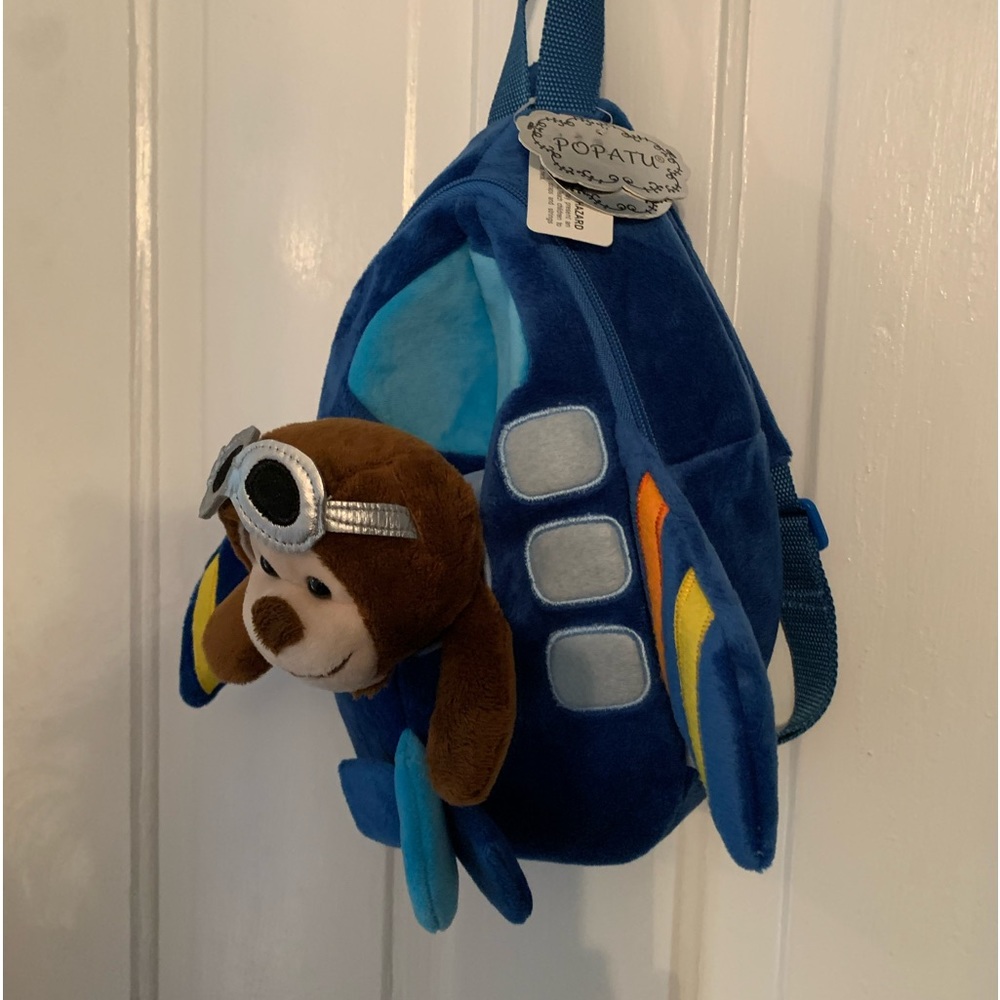 COPY - NWT Popatu Toddler Airplane Backpack With Removable Stuffed Animal!